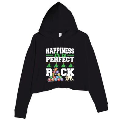 Funny Pool Billiard Player Happiness Is A Perfect Rack Gift Crop Fleece Hoodie