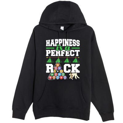 Funny Pool Billiard Player Happiness Is A Perfect Rack Gift Premium Pullover Hoodie