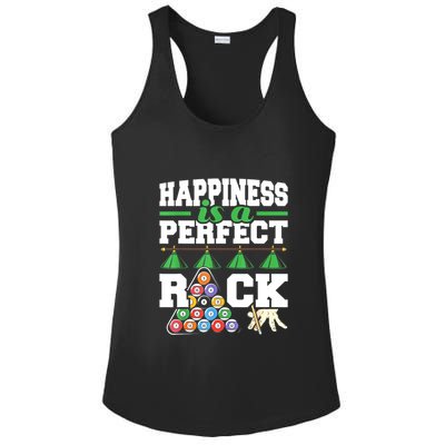 Funny Pool Billiard Player Happiness Is A Perfect Rack Gift Ladies PosiCharge Competitor Racerback Tank