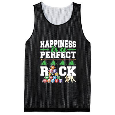 Funny Pool Billiard Player Happiness Is A Perfect Rack Gift Mesh Reversible Basketball Jersey Tank