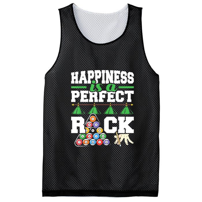 Funny Pool Billiard Player Happiness Is A Perfect Rack Gift Mesh Reversible Basketball Jersey Tank
