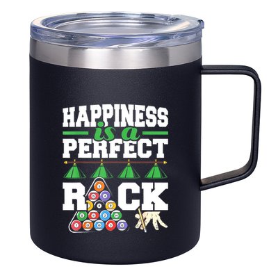 Funny Pool Billiard Player Happiness Is A Perfect Rack Gift 12oz Stainless Steel Coffee Mug