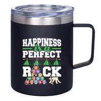 Funny Pool Billiard Player Happiness Is A Perfect Rack Gift 12oz Stainless Steel Coffee Mug