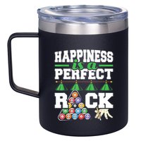 Funny Pool Billiard Player Happiness Is A Perfect Rack Gift 12oz Stainless Steel Coffee Mug