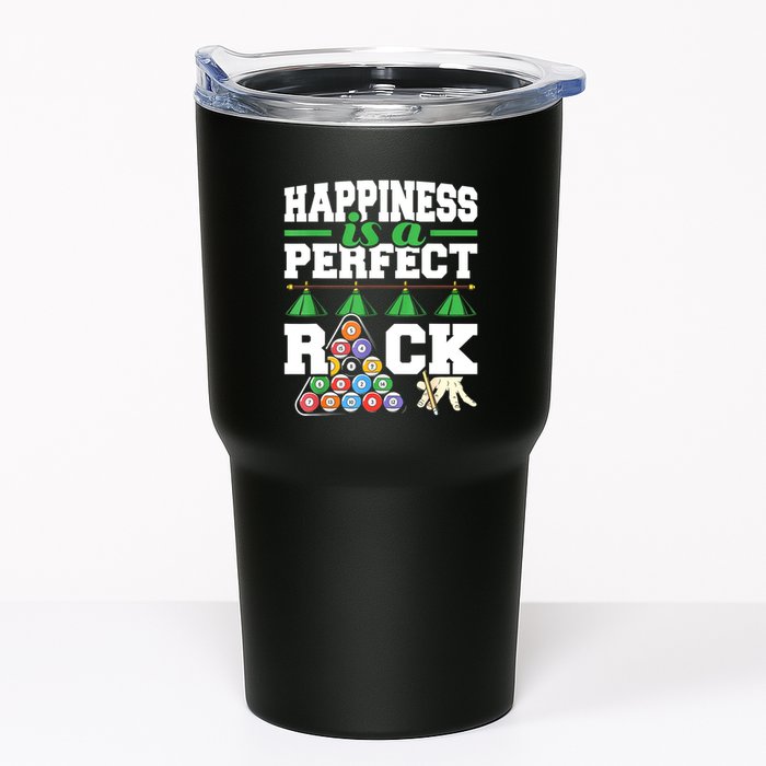 Funny Pool Billiard Player Happiness Is A Perfect Rack Gift Tumbler