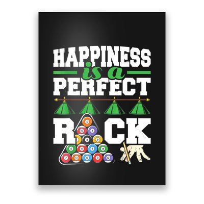 Funny Pool Billiard Player Happiness Is A Perfect Rack Gift Poster