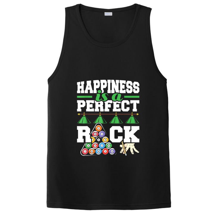 Funny Pool Billiard Player Happiness Is A Perfect Rack Gift PosiCharge Competitor Tank