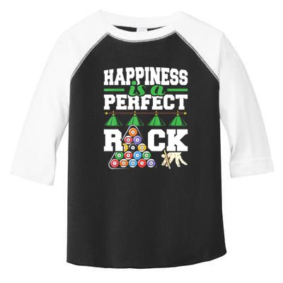 Funny Pool Billiard Player Happiness Is A Perfect Rack Gift Toddler Fine Jersey T-Shirt