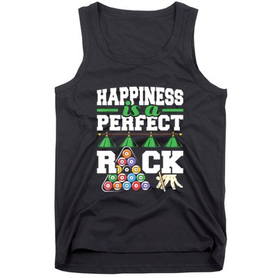 Funny Pool Billiard Player Happiness Is A Perfect Rack Gift Tank Top