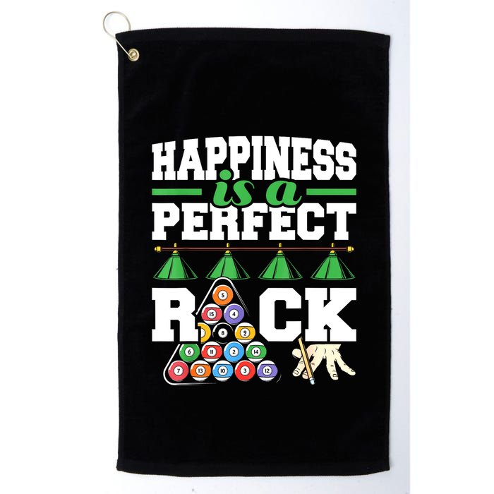 Funny Pool Billiard Player Happiness Is A Perfect Rack Gift Golf Towel