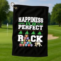 Funny Pool Billiard Player Happiness Is A Perfect Rack Gift Golf Towel