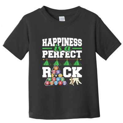 Funny Pool Billiard Player Happiness Is A Perfect Rack Gift Toddler T-Shirt