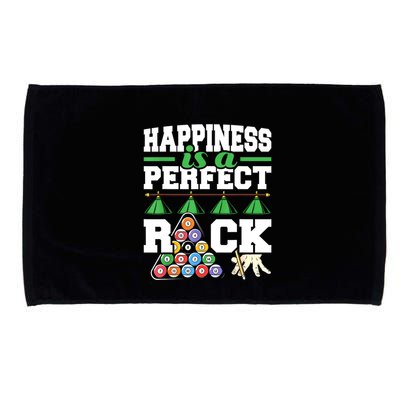 Funny Pool Billiard Player Happiness Is A Perfect Rack Gift Microfiber Hand Towel