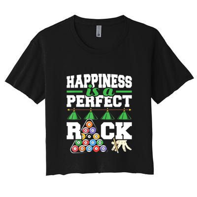 Funny Pool Billiard Player Happiness Is A Perfect Rack Gift Crop Top
