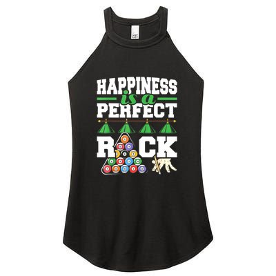 Funny Pool Billiard Player Happiness Is A Perfect Rack Gift Women's Perfect Tri Rocker Tank