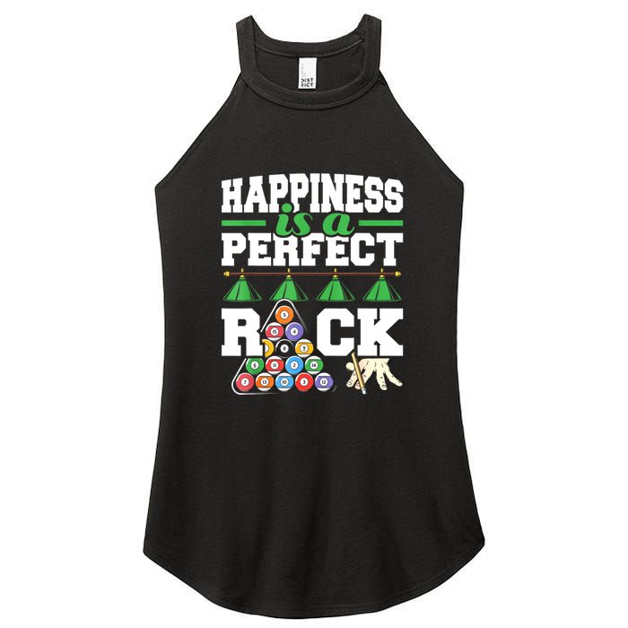 Funny Pool Billiard Player Happiness Is A Perfect Rack Gift Women's Perfect Tri Rocker Tank