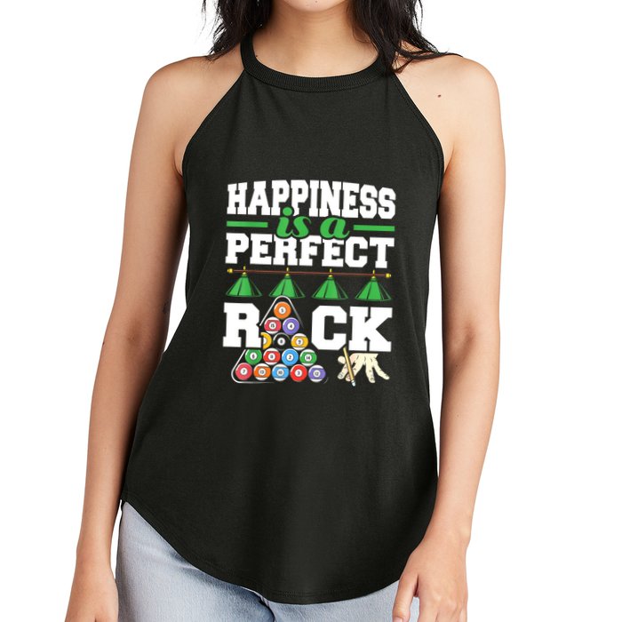Funny Pool Billiard Player Happiness Is A Perfect Rack Gift Women's Perfect Tri Rocker Tank