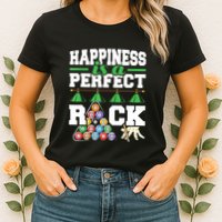 Funny Pool Billiard Player Happiness Is A Perfect Rack Gift Womens T-Shirt