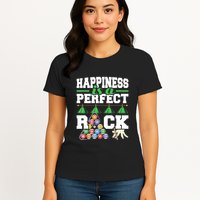 Funny Pool Billiard Player Happiness Is A Perfect Rack Gift Womens T-Shirt