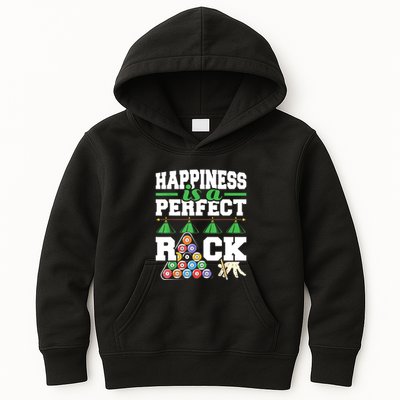 Funny Pool Billiard Player Happiness Is A Perfect Rack Gift Kids Hoodie