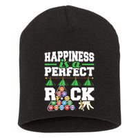 Funny Pool Billiard Player Happiness Is A Perfect Rack Gift Short Acrylic Beanie