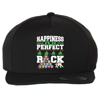 Funny Pool Billiard Player Happiness Is A Perfect Rack Gift Wool Snapback Cap