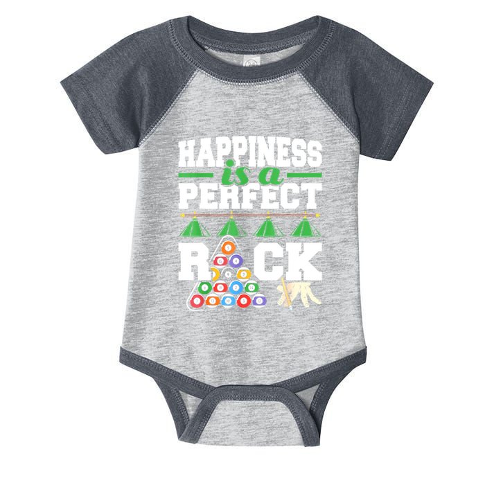 Funny Pool Billiard Player Happiness Is A Perfect Rack Gift Infant Baby Jersey Bodysuit
