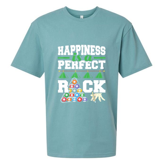 Funny Pool Billiard Player Happiness Is A Perfect Rack Gift Sueded Cloud Jersey T-Shirt