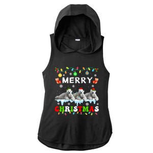 Funny Polar Bear Christmas Squad Xmas Gift Ladies PosiCharge Tri-Blend Wicking Draft Hoodie Tank