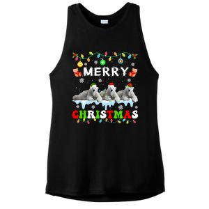 Funny Polar Bear Christmas Squad Xmas Gift Ladies PosiCharge Tri-Blend Wicking Tank