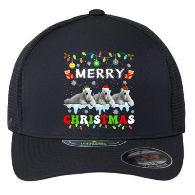 Funny Polar Bear Christmas Squad Xmas Gift Flexfit Unipanel Trucker Cap