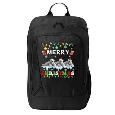 Funny Polar Bear Christmas Squad Xmas Gift City Backpack