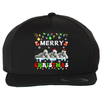 Funny Polar Bear Christmas Squad Xmas Gift Wool Snapback Cap