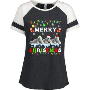 Funny Polar Bear Christmas Squad Xmas Gift Enza Ladies Jersey Colorblock Tee