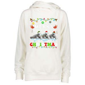 Funny Polar Bear Christmas Squad Xmas Gift Womens Funnel Neck Pullover Hood