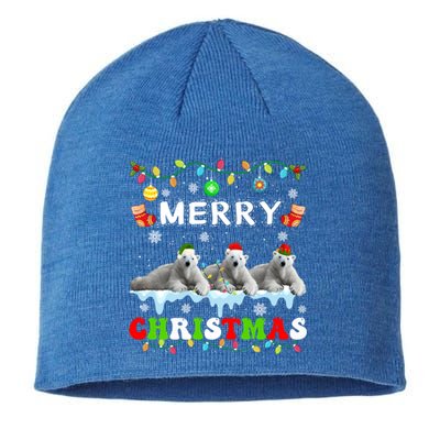 Funny Polar Bear Christmas Squad Xmas Gift Sustainable Beanie