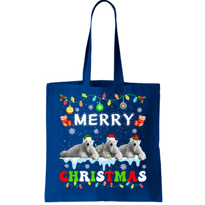 Funny Polar Bear Christmas Squad Xmas Gift Tote Bag