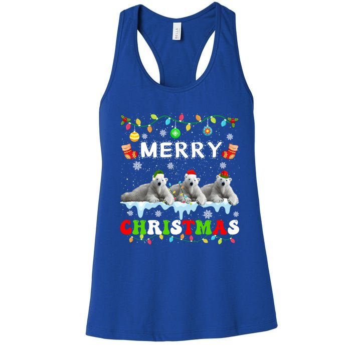 Funny Polar Bear Christmas Squad Xmas Gift Women's Racerback Tank