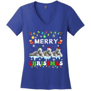 Funny Polar Bear Christmas Squad Xmas Gift Women's V-Neck T-Shirt