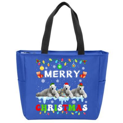 Funny Polar Bear Christmas Squad Xmas Gift Zip Tote Bag