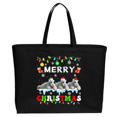 Funny Polar Bear Christmas Squad Xmas Gift Cotton Canvas Jumbo Tote