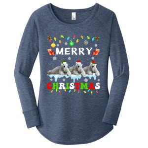 Funny Polar Bear Christmas Squad Xmas Gift Women's Perfect Tri Tunic Long Sleeve Shirt