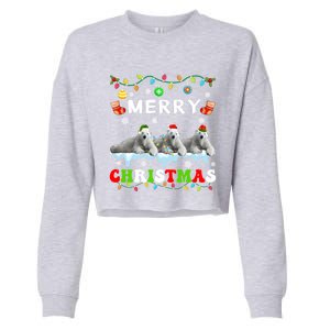 Funny Polar Bear Christmas Squad Xmas Gift Cropped Pullover Crew