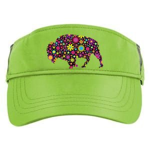 Flower Patterns Bison Buffalo Funny Adult Drive Performance Visor