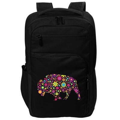 Flower Patterns Bison Buffalo Funny Impact Tech Backpack