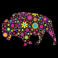 Flower Patterns Bison Buffalo Funny Backpack