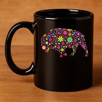 Flower Patterns Bison Buffalo Funny 11oz C Handle Ceramic Mug