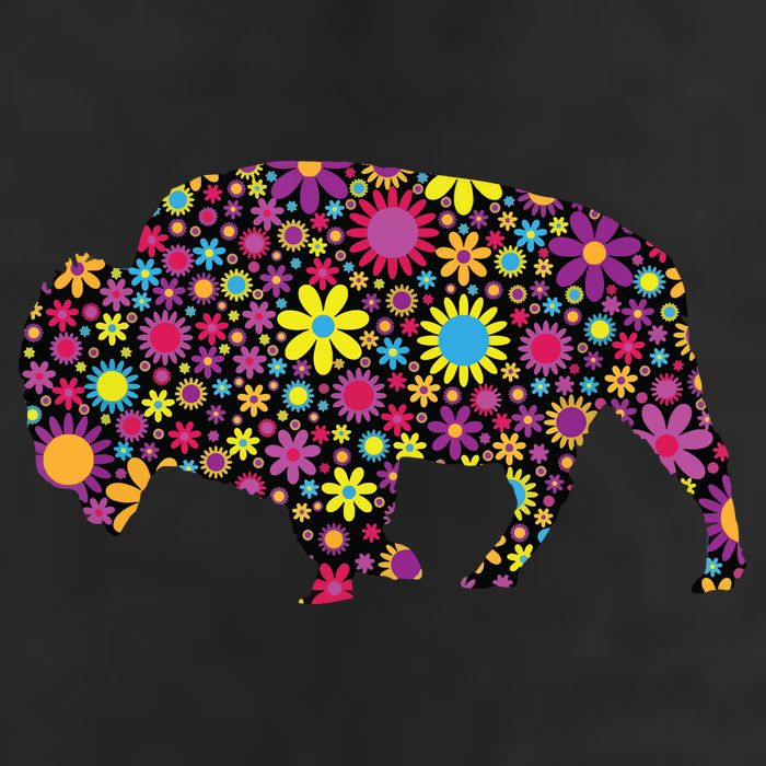 Flower Patterns Bison Buffalo Funny Tumbler