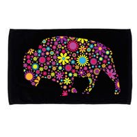 Flower Patterns Bison Buffalo Funny Microfiber Hand Towel