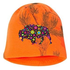 Flower Patterns Bison Buffalo Funny Kati - Camo Knit Beanie